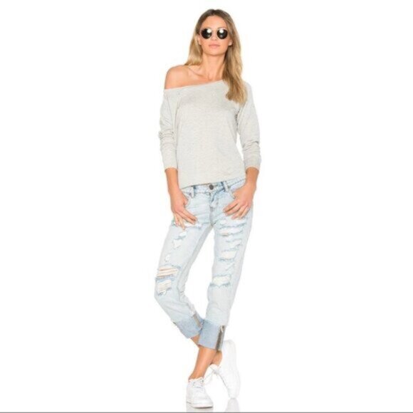 Free People One Teaspoon Awesome Baggies Jeans Straight leg Frayed Light Wash - Picture 1 of 15